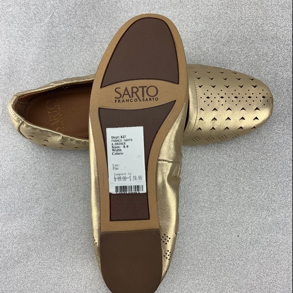 SARTO by Franco Sarto Gold Brewer Leather Flat - Picture 2 of 8